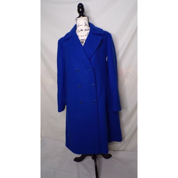 🆕KATE SPADE Double Breasted Wool Blend Coat Blue X-Large 14 - Picture 5 of 13